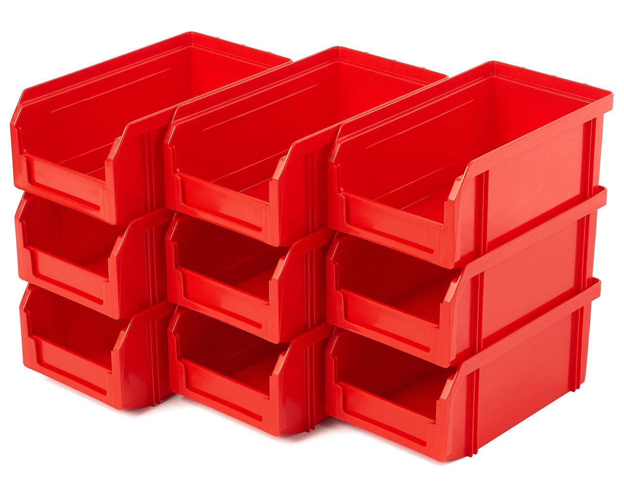 Пластиковый ящик Стелла-техник V-1-К9-красный, 171х102х75 мм, комплект 9 шт