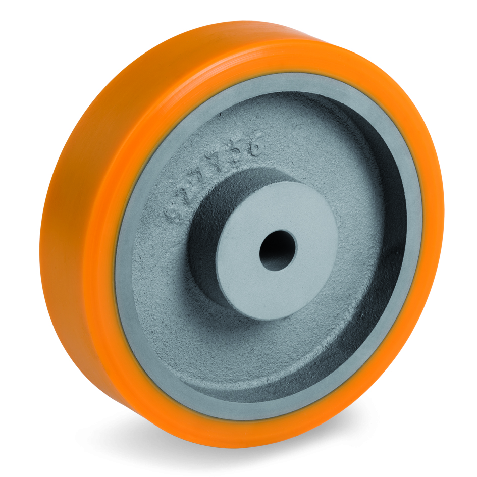 Колесо большегрузное полиуретановое без кронштейна Tellure Rota 641105, диаметр 180 мм, нагрузка 800 кг, втулка с возможностью выреза
