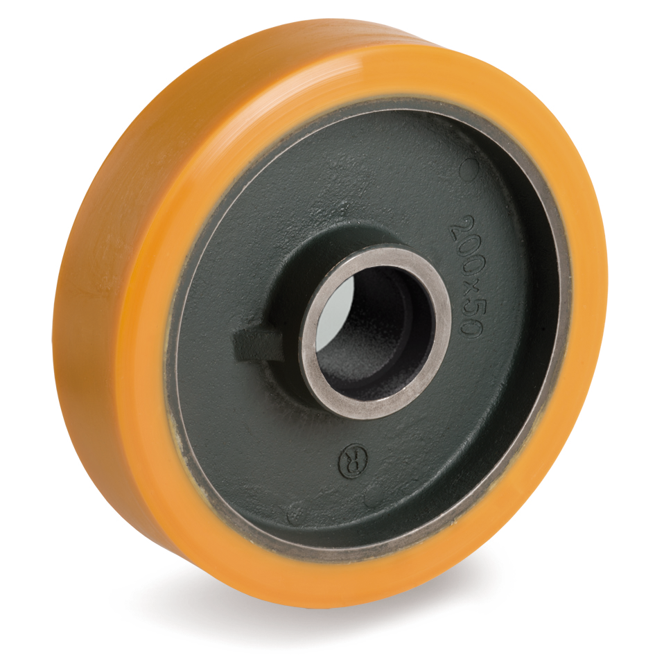 Колесо большегрузное под ось 15 мм (без опоры) Tellure Rota 644153, диаметр 125 мм, нагрузка 450 кг, полиуретан, чугун