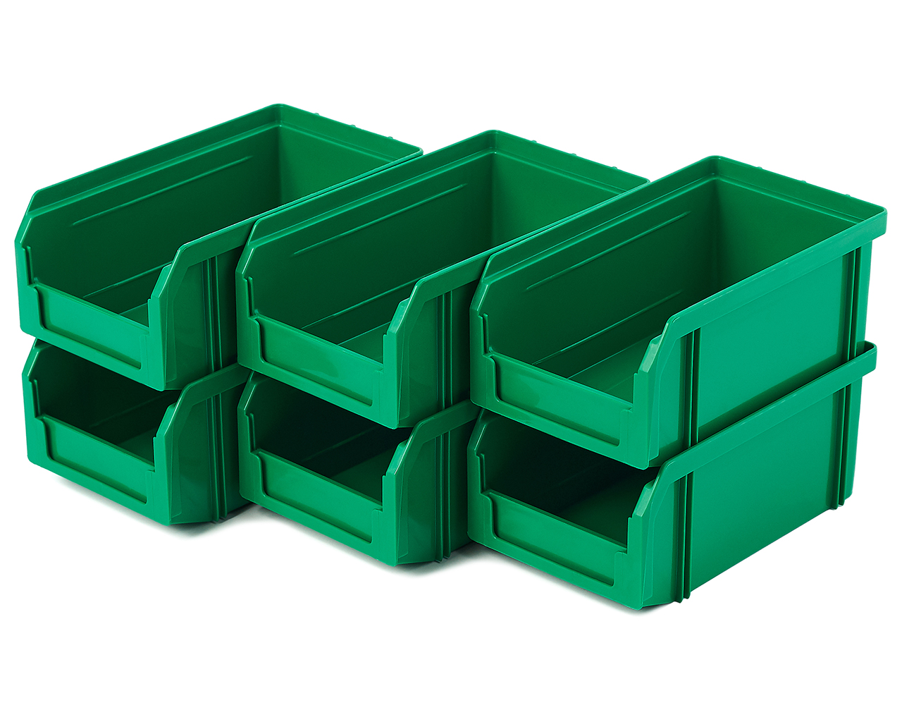 Пластиковый ящик Стелла-техник V-1-К6-зеленый, 171х102х75 мм, комплект 6 шт