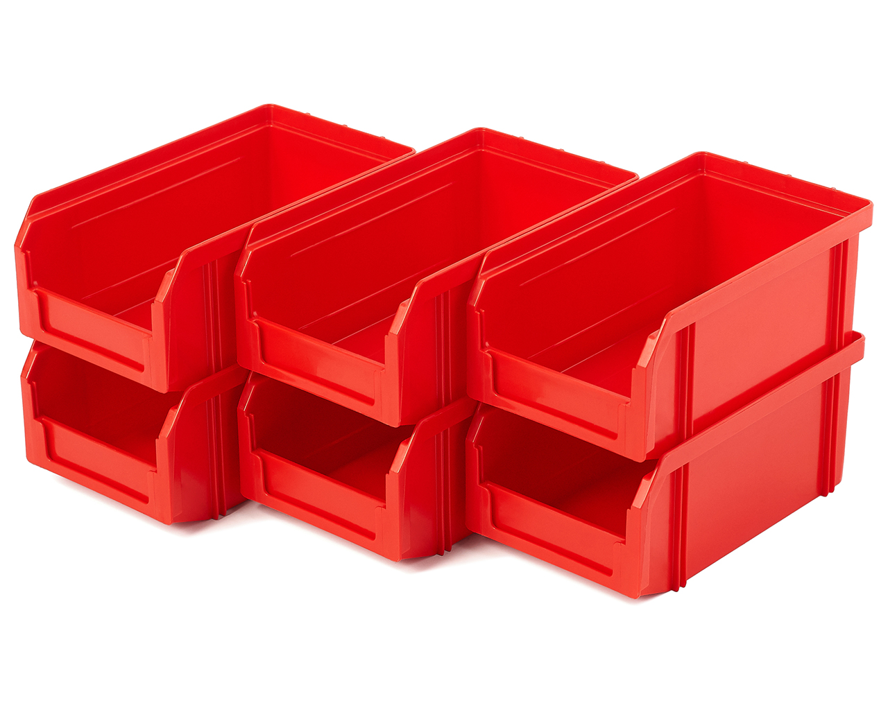 Пластиковый ящик Стелла-техник V-1-К6-красный, 171х102х75 мм, комплект 6 шт