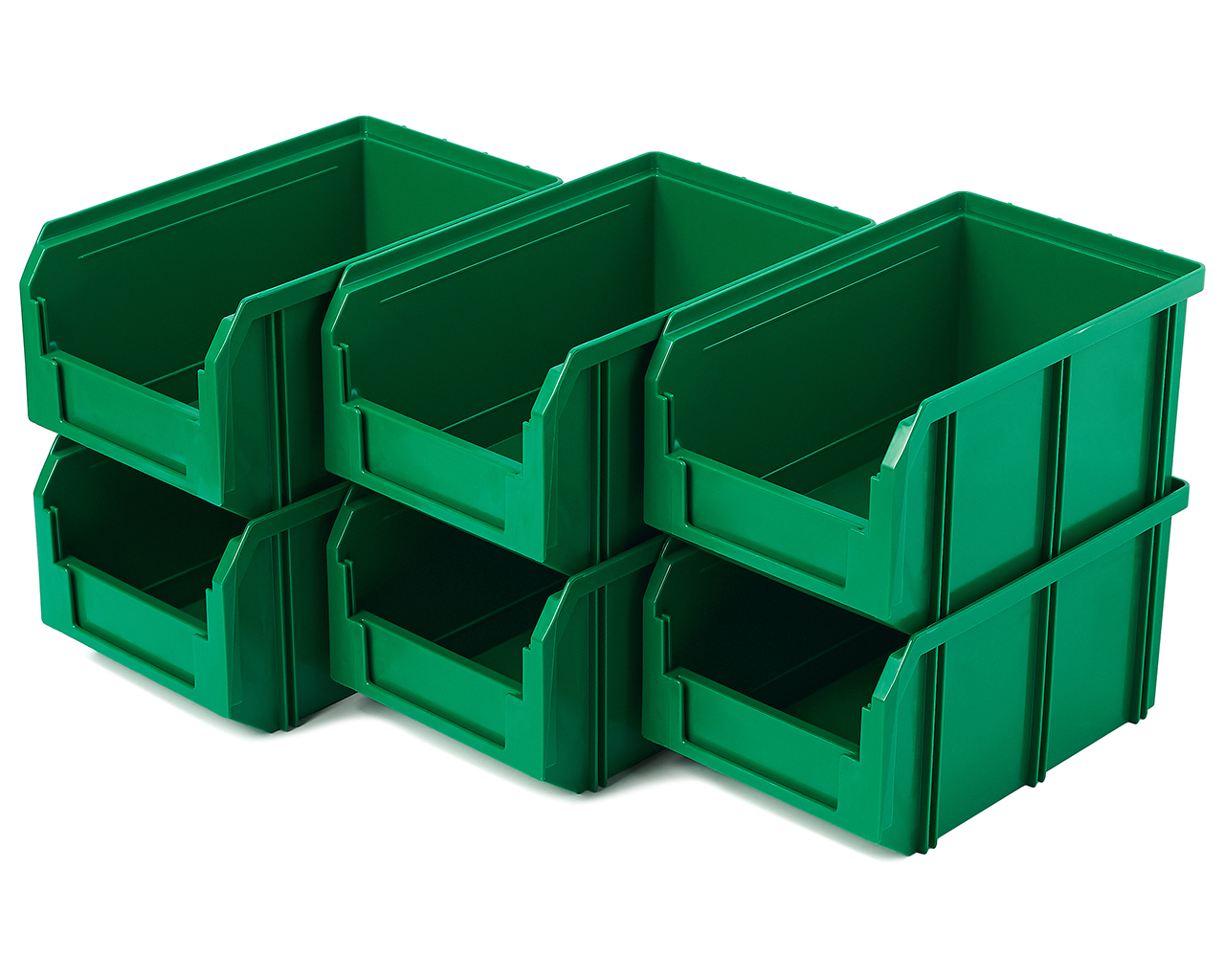 Пластиковый ящик Стелла-техник V-2-К6-зеленый, 234х149х121 мм, комплект 6 шт.