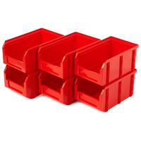 Пластиковый ящик Стелла-техник V-2-К6-красный, 234х149х121 мм, комплект 6 шт.