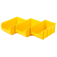 Пластиковый ящик Стелла-техник V-3-К3-желтый, 342х207х143 мм, комплект 3 шт.
