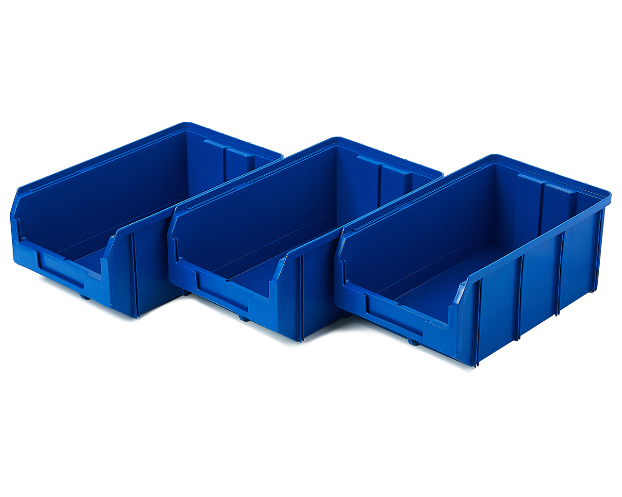 Пластиковый ящик Стелла-техник V-3-К3-синий, 341х207х143 мм, комплект 3 шт