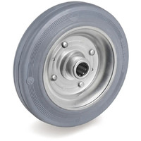 Колесо Tellure Rota 233111 под ось, диаметр 150 мм, грузоподъемность 170 кг, серая резина, сталь