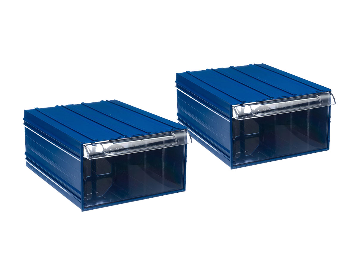 Пластиковый короб Стелла-техник С-510-2К-синий-прозрачный, 260х364х150 мм, комплект 2 шт