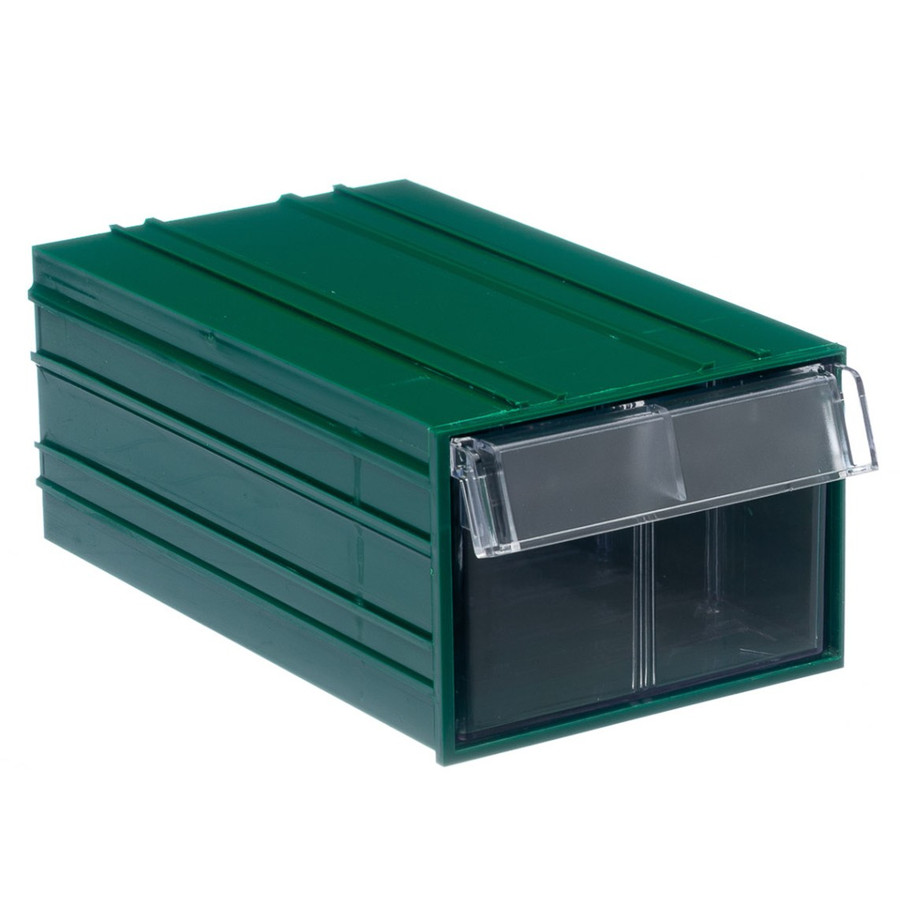 Пластиковый короб Стелла-техник С-2-зеленый-прозрачный 140х250х100 мм