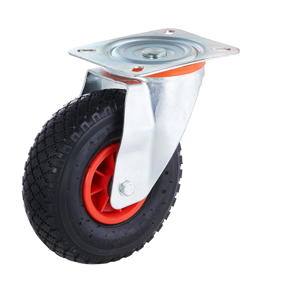 Колесо пневматическое Tellure Rota 825702 поворотное, Ø 255 мм, грузоподъемность 150 кг, пневматическая шина, полипропилен