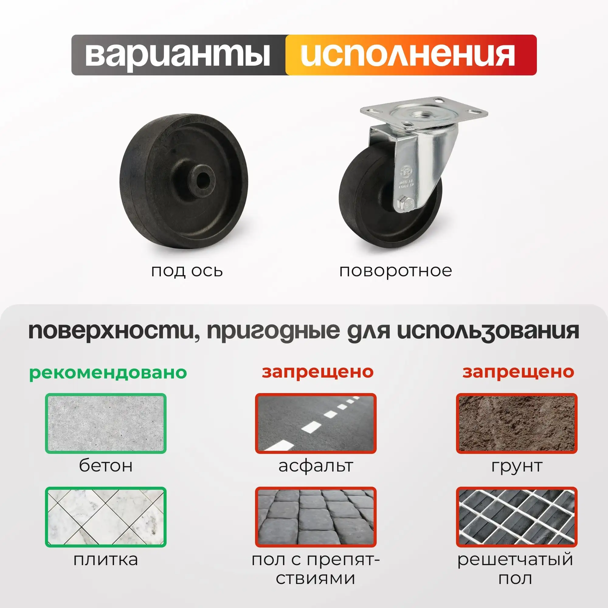 Колесо термостойкое (100 мм; 160 кг) под ось 12 мм Tellure Rota, термостойкий полиамид до 250°С